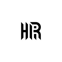 Obraz premium Bold HR Monogram Logo Design with Sharp Edges and Modern Style.