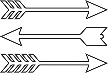 Fototapeta premium Three different outline arrow