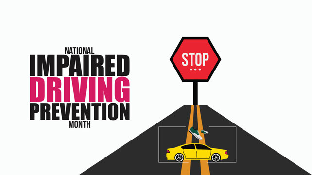 National Impaired Driving Prevention Month Safety Illustration design templet