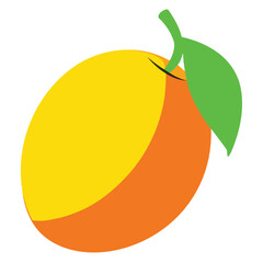 Fresh mango  fruit illustration on a white background
