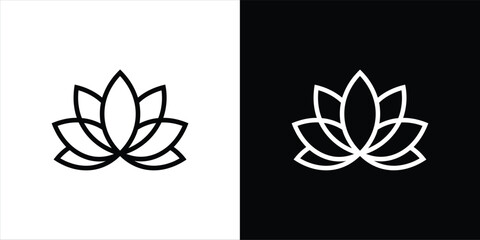 Elegant minimalist lotus flower icon design for serenity, yoga, and natural beauty concepts, perfect for branding and wellness projects