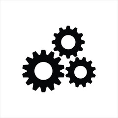 Gear Settings Icon – Mechanical Silhouette Vector