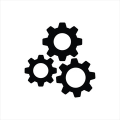  Gear Settings Icon – Mechanical Silhouette Vector