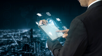 Concept of education and continuous learning. A network of e-learning resources for training, acquiring knowledge, and developing new skills for personal and professional growth. Fermion