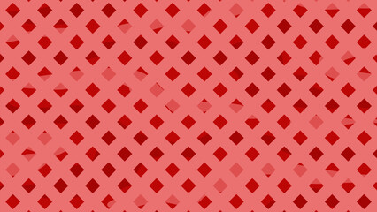 Seamless Geometric Diamond Lattice Pattern: Repeating Background with Dark Red Rhombus Shapes on a Light Pink-Red Base for Retro, Casino, or Digital Textile Design