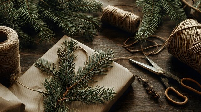 Festive crafting event handmade decor holiday spirit cozy workspace close-up view diy inspiration