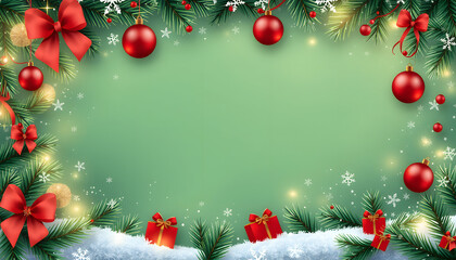 Christmas holiday background or template for a greeting card or banner with copy space for a text, vibrant. White tone