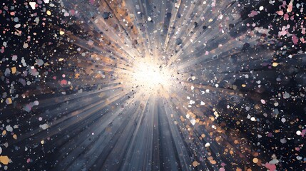 Explosive cosmic event outer space digital art abstract dynamic energy release visualization