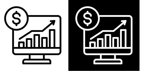 Financial Dashboard  Icon Set White Style Collection