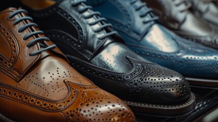 Stylish classic lace up shoes for men, featuring two elegant pairs showcased in a slider shot