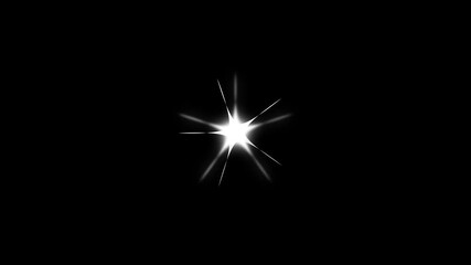 Glowing twinkling white stars animation, shining sparkle glitter trail effect, cartoon doodle star particles, flat 2D vector twinkle background on black screen, 4K video loop - Powered by Adobe