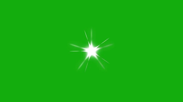 Twinkle star glitter sparkle, Twinkling cartoon stars and glitter FX, white doodle stars shining with glitter dust trails, 2D flat vector motion, sparkle pop-up animations for green screen video. 4k