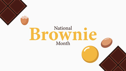 National Brownie Month Dessert Illustration design templet