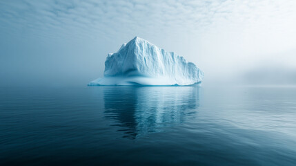 Isolated Iceberg Drifting in Calm Waters