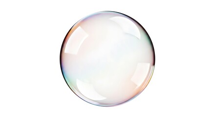 A single, iridescent soap bubble floating in the air, reflecting light and colors with a delicate, transparent sphere background image