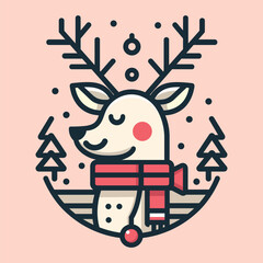 Christmas Reindeer Vector  Festive Holiday Elements and Decorations