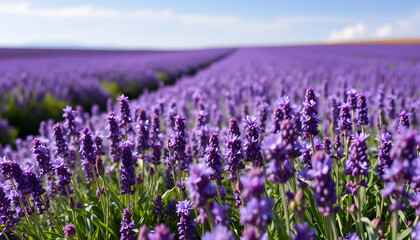 field of purple flowers, masterpiece. White tone