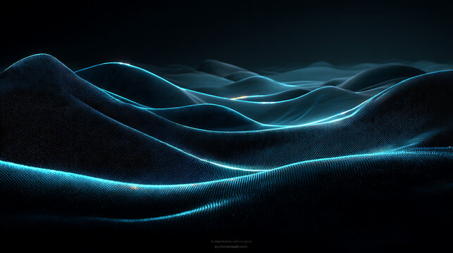 Stunning blue glowing waves design creates a modern and futuristic feel, perfect for technology companies and innovative projects with digital aesthetic