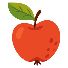 fresh apple fruit nature food healthy flat color vector illustration template design