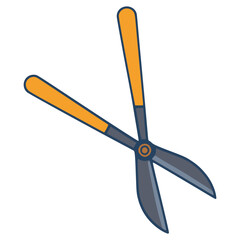 tool garden pruner agriculture flat color vector illustration template design