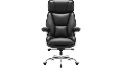 Executive black leather office chair for ultimate comfort work