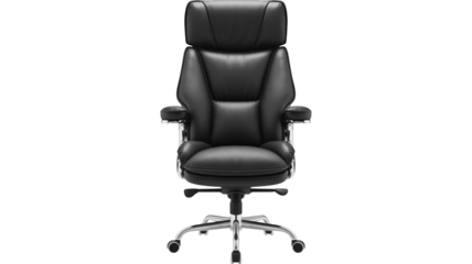 Executive black leather office chair for ultimate comfort work