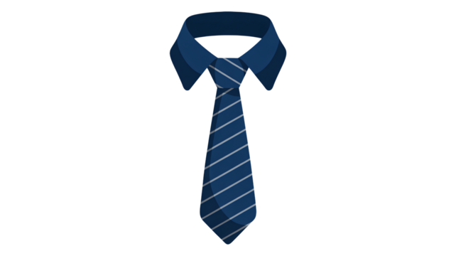 Stylish blue tie with white stripes for professional attire
