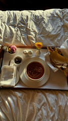 Cozy Morning Breakfast in Bed with Soft Natural Light