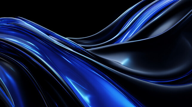 Dynamic blue silk waves for modern designs or brand visuals, a sleek and elegant background with depth and movement perfect for technology or luxury themes