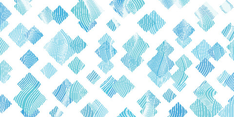 Fototapeta na wymiar 青　和柄　幾何学　模様　背景