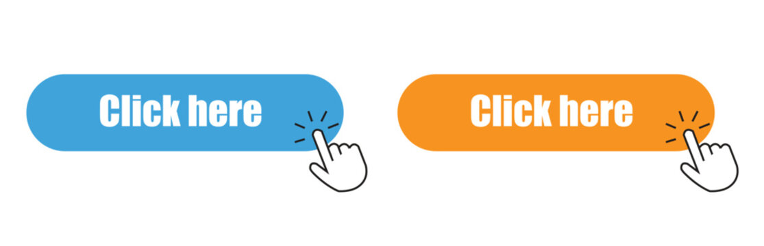 Two colorful buttons with click here text and a cursor icon indicating interaction