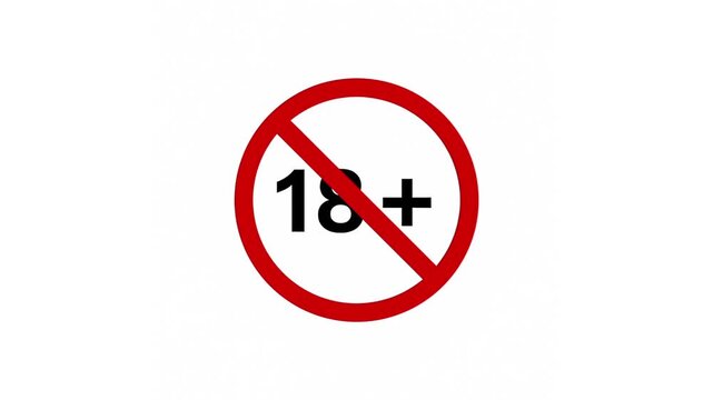 Age restriction symbol indicating that content is not suitable for individuals under eighteen years of age, legal compliance