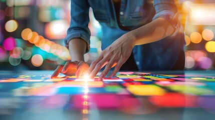 Businessman leverages data insights and analytics for strategic decision making success