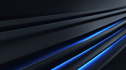 Fototapeta premium Abstract modern design with dynamic dark lines and vibrant blue light, perfect for technology, futuristic, and corporate branding.