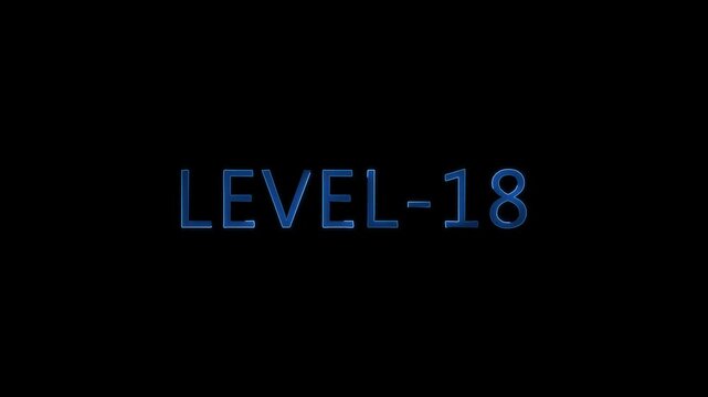 Glowing level-17 text with glitch effects. game concept next level icon isolated . Black background.animation - Powered by Adobe