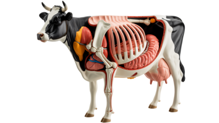 Detailed cow anatomy model for educational and scientific study