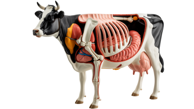 Detailed cow anatomy model for educational and scientific study