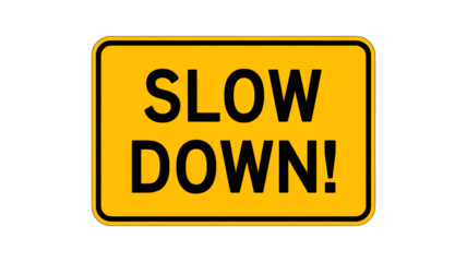 Urgent safety warning sign for caution and attention