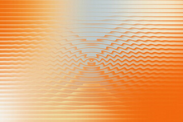 Illustration of vibrant orange and white gradient background with horizontal ripple effect