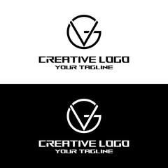 creative letter logo gv design vector