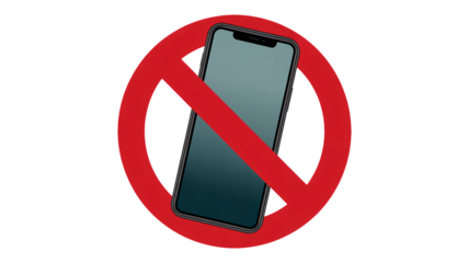 No phone symbol for digital detox or connectivity ban