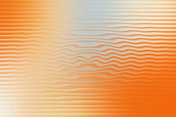 Illustration of abstract orange and white gradient background with wavy horizontal lines