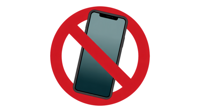 No phone symbol for digital detox or connectivity ban