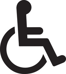 handicapped access sign or symbol flat icon