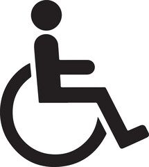 handicapped access sign or symbol flat icon