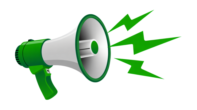 Announce loudly, share news, make impact with this megaphone