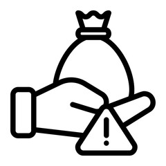 money bag line icon