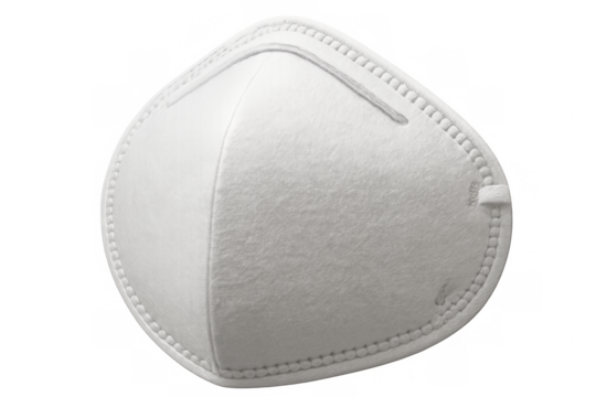 White ffp2 face mask protecting from coronavirus, airborne viruses, flu, smog, and respiratory diseases on transparent background - Powered by Adobe