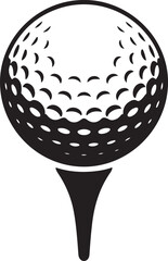 Golf ball setup on a white background