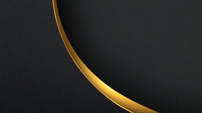 A sleek design featuring a black texture with a curved gold border, creating a modern and elegant visual contrast.